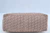 Authentic FENDI Zucchino Hand Tote Bag Purse Canvas Leather Light Pink  J7680