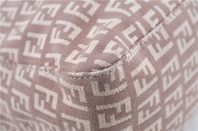 Authentic FENDI Zucchino Hand Tote Bag Purse Canvas Leather Light Pink  J7680