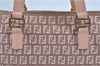 Authentic FENDI Zucchino Hand Tote Bag Purse Canvas Leather Light Pink  J7680