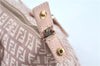 Authentic FENDI Zucchino Hand Tote Bag Purse Canvas Leather Light Pink  J7680