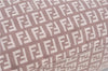 Authentic FENDI Zucchino Hand Tote Bag Purse Canvas Leather Light Pink  J7680