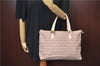 Authentic FENDI Zucchino Hand Tote Bag Purse Canvas Leather Light Pink  J7680