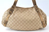 Authentic GUCCI Abbey Shoulder Tote Bag GG Canvas Leather 130736 Beige J7695