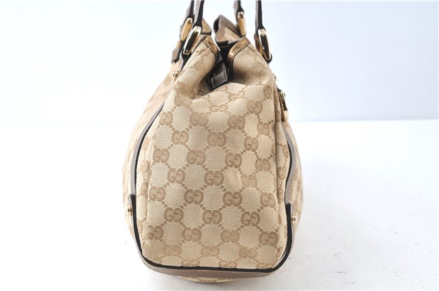 Authentic GUCCI Abbey Shoulder Tote Bag GG Canvas Leather 130736 Beige J7695