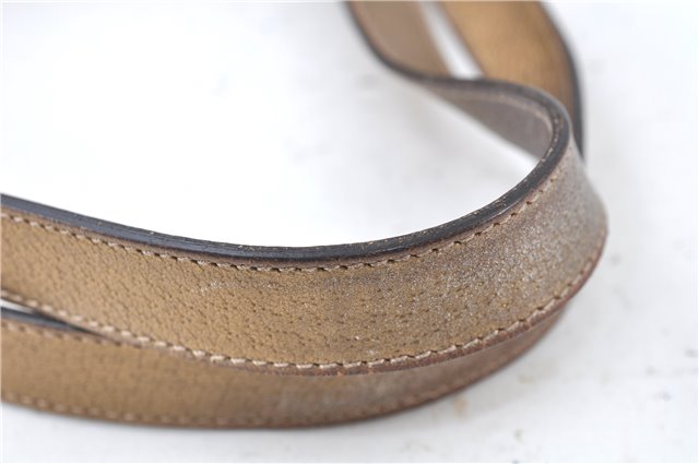 Authentic GUCCI Abbey Shoulder Tote Bag GG Canvas Leather 130736 Beige J7695