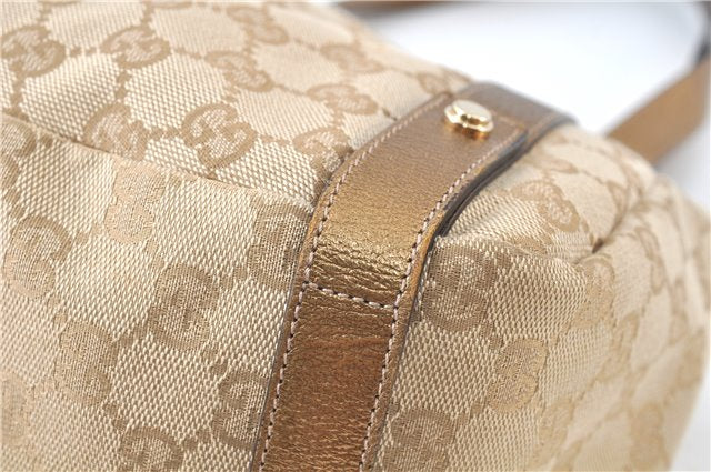 Authentic GUCCI Abbey Shoulder Tote Bag GG Canvas Leather 130736 Beige J7695