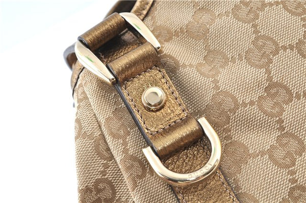 Authentic GUCCI Abbey Shoulder Tote Bag GG Canvas Leather 130736 Beige J7695