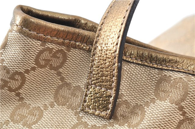 Authentic GUCCI Abbey Shoulder Tote Bag GG Canvas Leather 130736 Beige J7695