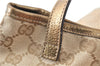 Authentic GUCCI Abbey Shoulder Tote Bag GG Canvas Leather 130736 Beige J7695