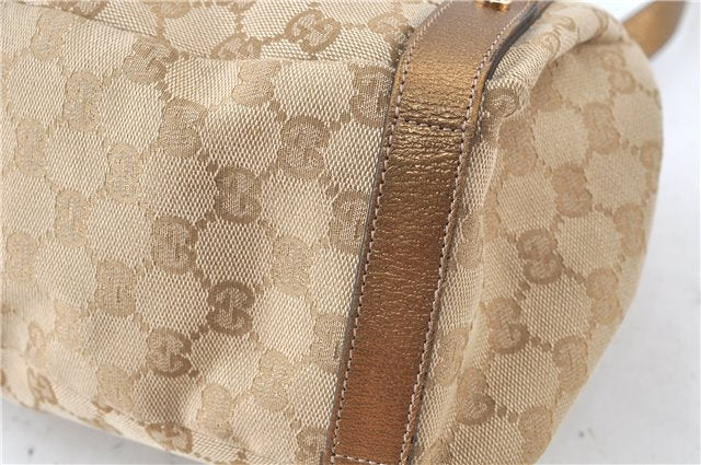 Authentic GUCCI Abbey Shoulder Tote Bag GG Canvas Leather 130736 Beige J7695