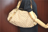Authentic GUCCI Abbey Shoulder Tote Bag GG Canvas Leather 130736 Beige J7695
