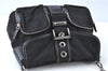 Authentic PRADA Nylon Tessuto Leather Shoulder Cross Body Bag Purse Black J7697