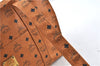 Authentic MCM Visetos Leather Vintage Shoulder Tote Bag Brown Black J7706