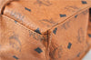 Authentic MCM Visetos Leather Vintage Shoulder Tote Bag Brown Black J7706