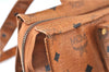 Authentic MCM Visetos Leather Vintage Shoulder Tote Bag Brown Black J7706