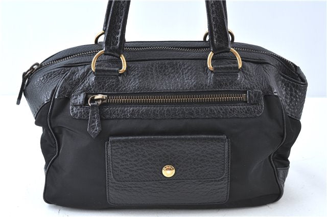 Authentic PRADA Nylon Leather Nappa Shoulder Hand Bag Purse Black J7709