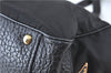 Authentic PRADA Nylon Leather Nappa Shoulder Hand Bag Purse Black J7709