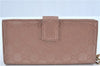 Authentic GUCCI Guccissima Leather Long Wallet Purse 233024 Pink Gold J7725