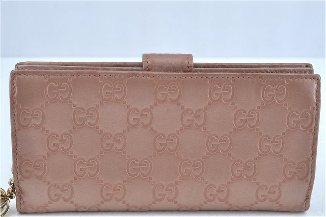 Authentic GUCCI Guccissima Leather Long Wallet Purse 233024 Pink Gold J7725