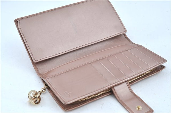 Authentic GUCCI Guccissima Leather Long Wallet Purse 233024 Pink Gold J7725