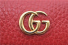 Authentic GUCCI GG Marmont Double G Trifold Wallet Leather 523277 Red J7726