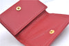 Authentic GUCCI GG Marmont Double G Trifold Wallet Leather 523277 Red J7726