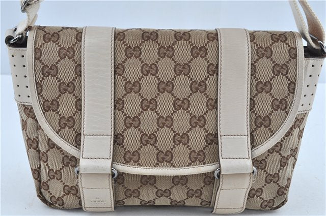 Authentic GUCCI Shoulder Cross Body Bag GG Canvas Leather 145858 Brown J7729