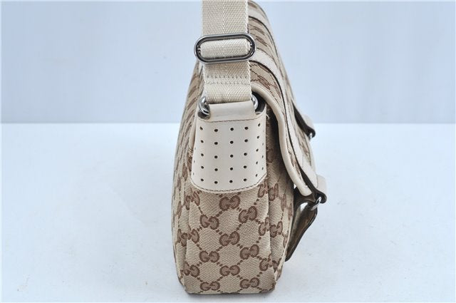 Authentic GUCCI Shoulder Cross Body Bag GG Canvas Leather 145858 Brown J7729