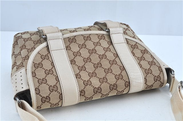 Authentic GUCCI Shoulder Cross Body Bag GG Canvas Leather 145858 Brown J7729