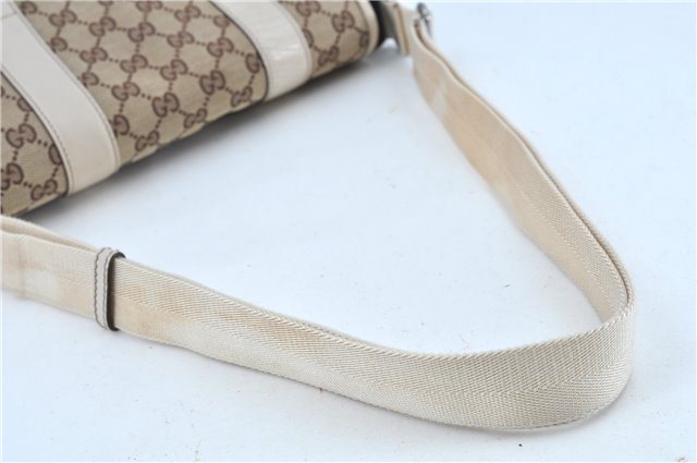 Authentic GUCCI Shoulder Cross Body Bag GG Canvas Leather 145858 Brown J7729