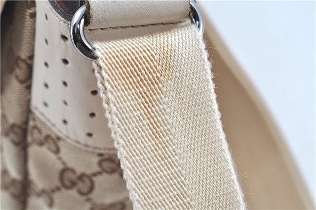 Authentic GUCCI Shoulder Cross Body Bag GG Canvas Leather 145858 Brown J7729