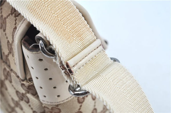 Authentic GUCCI Shoulder Cross Body Bag GG Canvas Leather 145858 Brown J7729