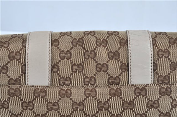 Authentic GUCCI Shoulder Cross Body Bag GG Canvas Leather 145858 Brown J7729