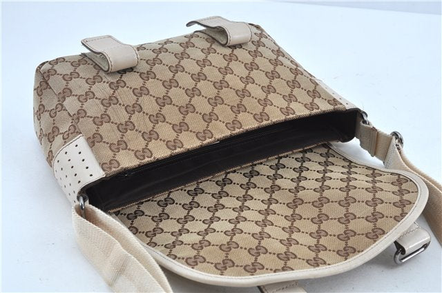 Authentic GUCCI Shoulder Cross Body Bag GG Canvas Leather 145858 Brown J7729