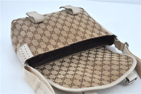 Authentic GUCCI Shoulder Cross Body Bag GG Canvas Leather 145858 Brown J7729