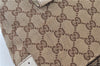 Authentic GUCCI Shoulder Cross Body Bag GG Canvas Leather 145858 Brown J7729