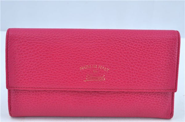 Authentic GUCCI Swing Long Wallet Purse Leather 354496 Pink Box J7730