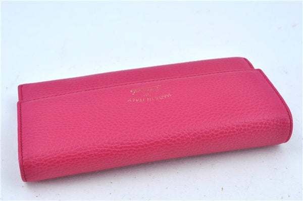 Authentic GUCCI Swing Long Wallet Purse Leather 354496 Pink Box J7730