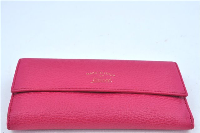 Authentic GUCCI Swing Long Wallet Purse Leather 354496 Pink Box J7730