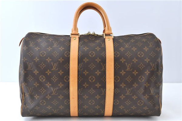 Authentic Louis Vuitton Monogram Keepall 45 Travel Boston Bag M41428 LV J7738