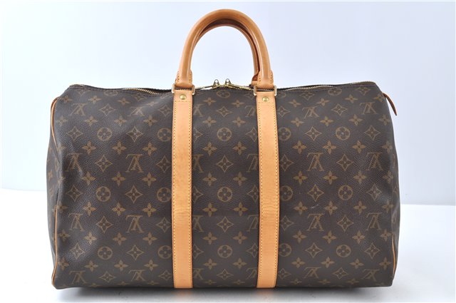 Authentic Louis Vuitton Monogram Keepall 45 Travel Boston Bag M41428 LV J7738