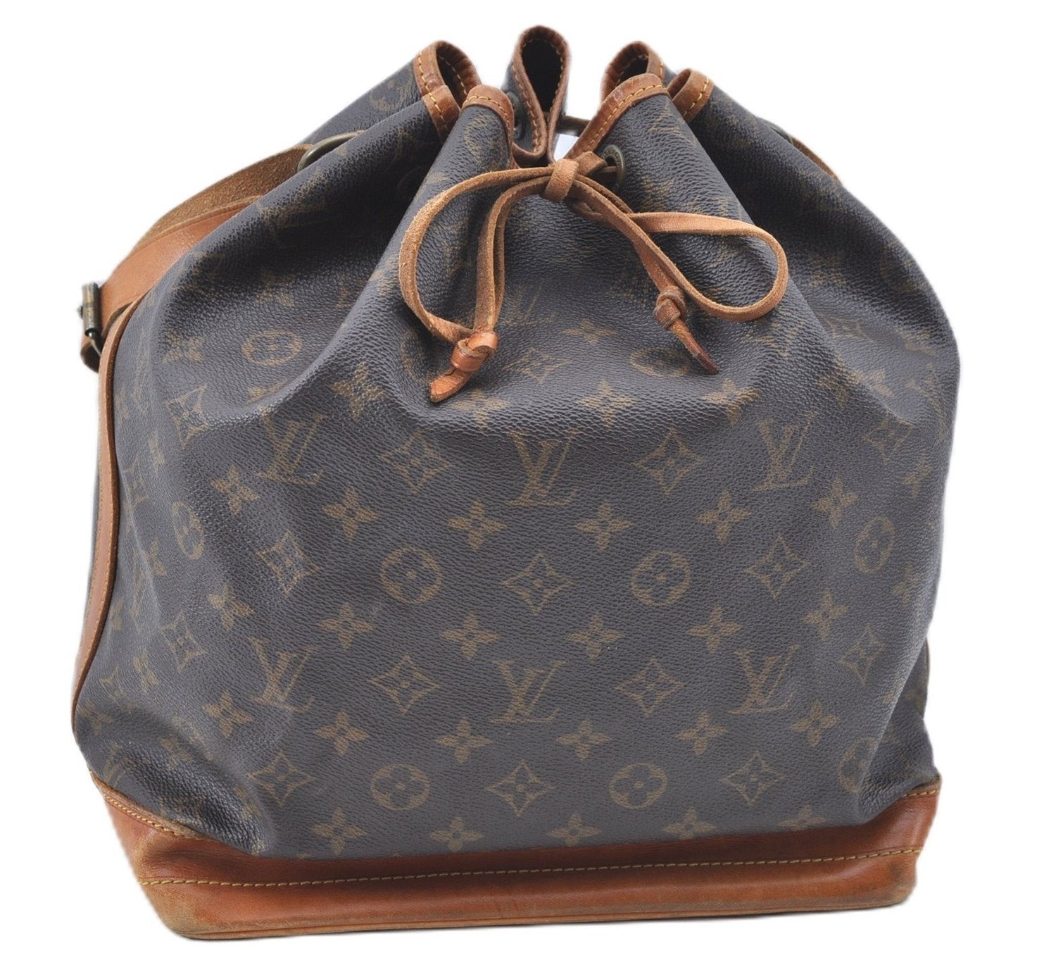 Authentic Louis Vuitton Monogram Noe Shoulder Drawstring Bag M42224 LV J7741