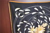 Authentic HERMES Carre 90 Scarf "Au Gre du Vent" Silk Brown Black Box J7749