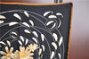 Authentic HERMES Carre 90 Scarf "Au Gre du Vent" Silk Brown Black Box J7749