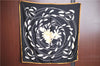 Authentic HERMES Carre 90 Scarf "Au Gre du Vent" Silk Brown Black Box J7749