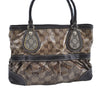 Authentic GUCCI GG Crystal Shoulder Hand Tote Bag PVC Leather 223964 Brown J7766
