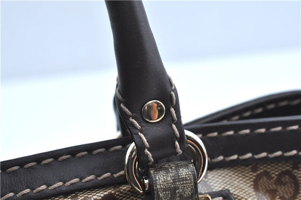 Authentic GUCCI GG Crystal Shoulder Hand Tote Bag PVC Leather 223964 Brown J7766