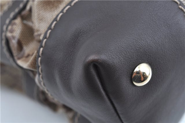 Authentic GUCCI GG Crystal Shoulder Hand Tote Bag PVC Leather 223964 Brown J7766