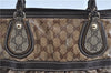Authentic GUCCI GG Crystal Shoulder Hand Tote Bag PVC Leather 223964 Brown J7766