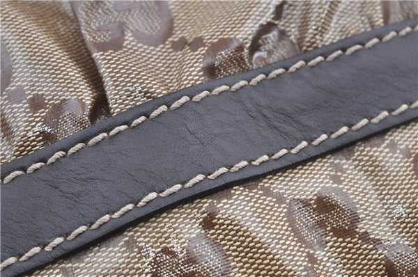 Authentic GUCCI GG Crystal Shoulder Hand Tote Bag PVC Leather 223964 Brown J7766